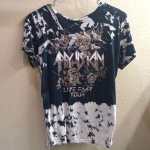 Affliction Black and White Floral Graphic Tee